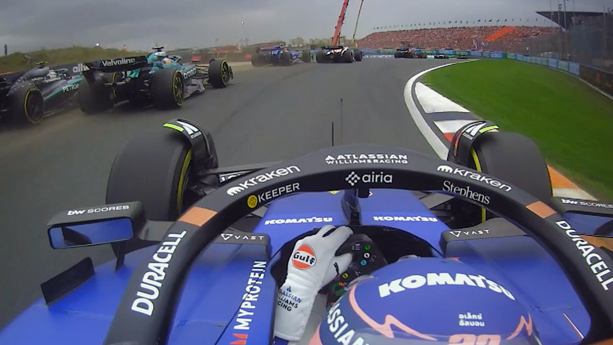 025 Dutch Grand Prix: Albon gets a rocket start to leap up five places on Lap 1