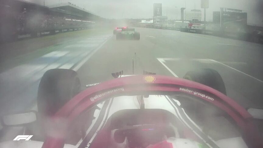 GERMAN GP: Giovinazzi's great double pass on Grosjean and Kubica