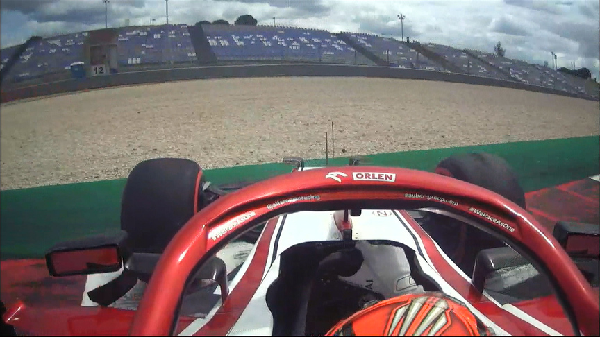 2021 Portuguese GP FP3: Räikkönen spins at Turn 8