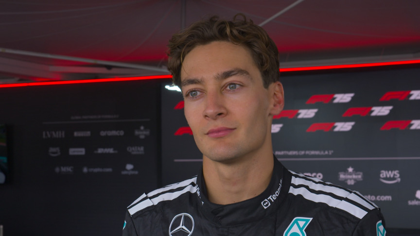 Russell 'really pleased' to finish on the podium but admits McLaren 'too fast today'