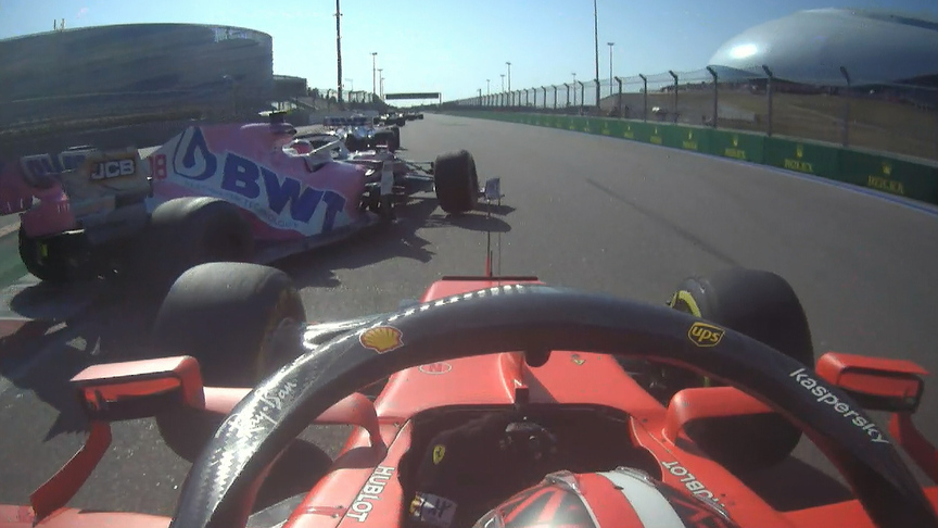 ONBOARD: Leclerc tips Stroll into crash at Russian GP start