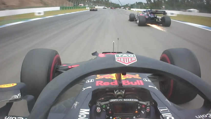 GERMAN GP: Gasly out after running into rear of Albon