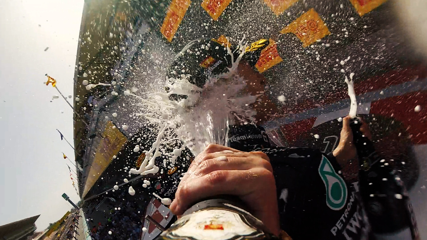 BOTTLE CAM: Verstappen celebrates Spanish GP win with bottle of Ferrari Trento