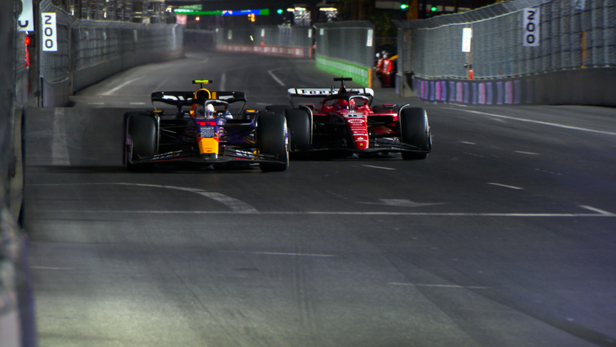 2023 Las Vegas Grand Prix: Leclerc snatches P2 on the last lap with thrilling move on Perez