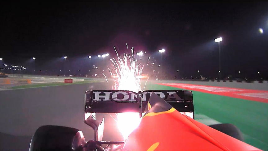  2021 Qatar GP Qualifying: Sparks fly from Verstappen's Red Bull under lights in Qatar