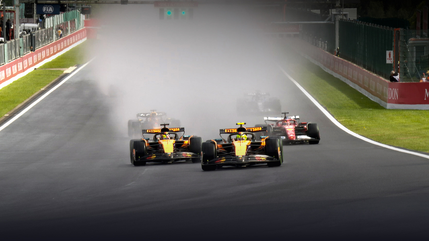 2025 Belgian Grand Prix: Piastri overtakes Norris for the lead after rain delays start