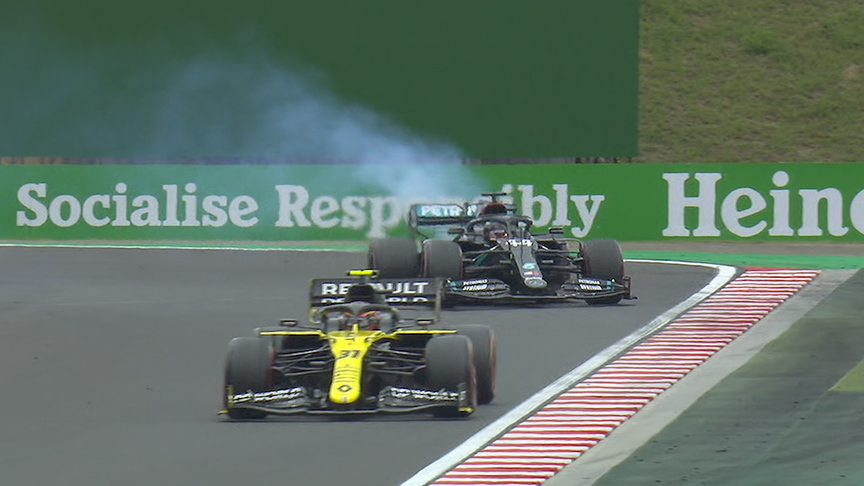 Hungary FP3: Mercedes smoking under acceleration