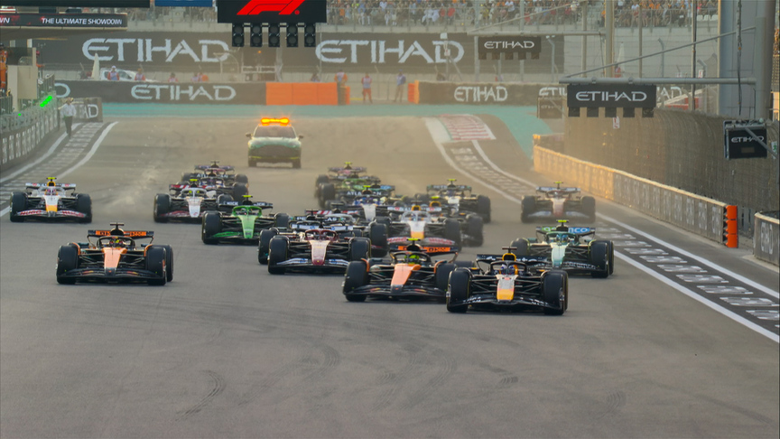 Watch the Abu Dhabi GP race start as Verstappen holds lead