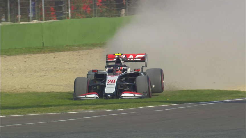 2020 Emilia Romagna GP Qualifying: Magnussen slides onto gravel in Q1