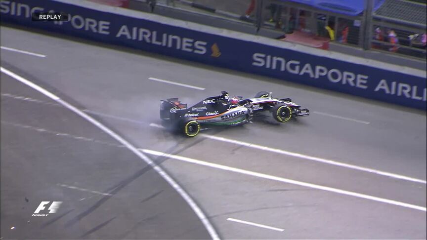 Race breaking news: Massa and Hulkenberg collide at pit exit