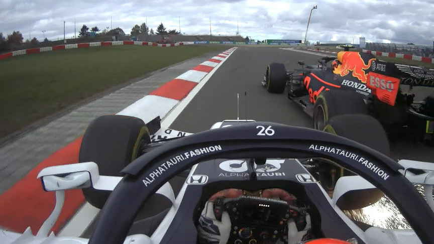 2020 Eifel Grand Prix: Albon rips off Kvyat’s front wing