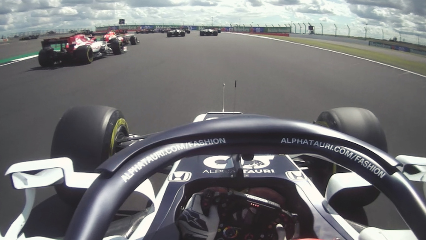 ONBOARD: Kvyat carves up the midfield with epic Silverstone start