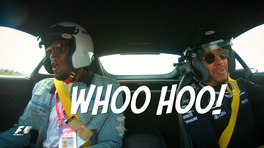 Lewis Hamilton shows Usain Bolt a new meaning of speed in Austin