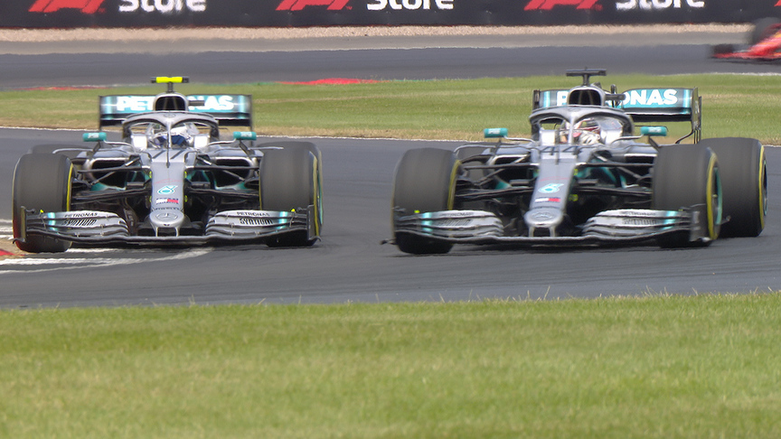 ALL THE ANGLES: Bottas battles with Hamilton at Silverstone