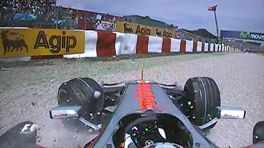 Kovalainen crashes at Barcelona in 2008