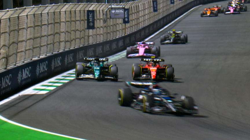 2023 Saudi Arabian Grand Prix: Lance Stroll powers past Carlos Sainz for P4 on Lap 1