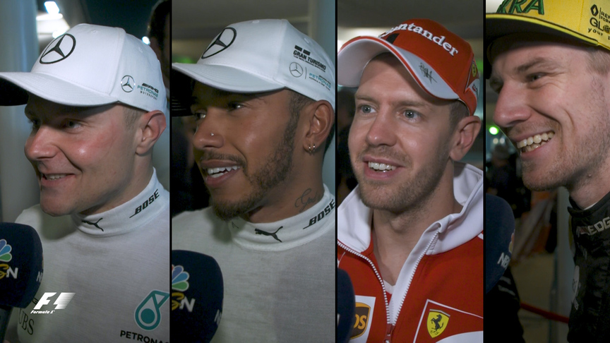 Drivers report back after the race in Abu Dhabi