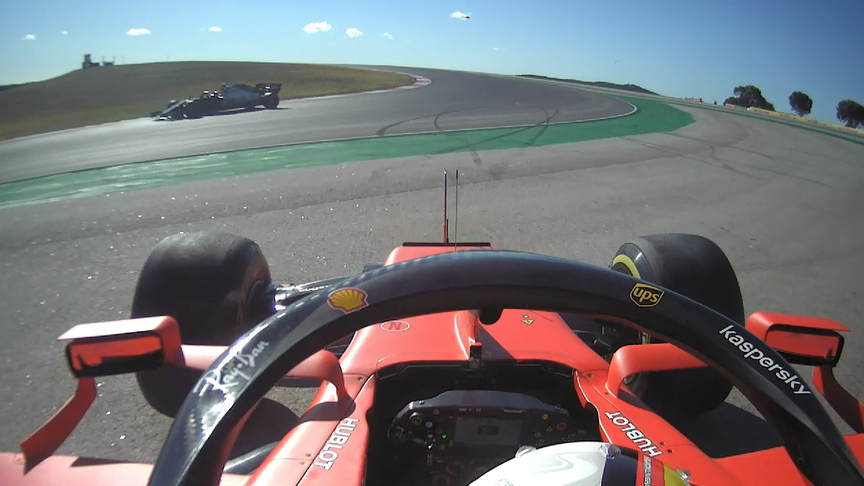 2020 Portuguese GP FP2: Vettel and Kvyat spin 