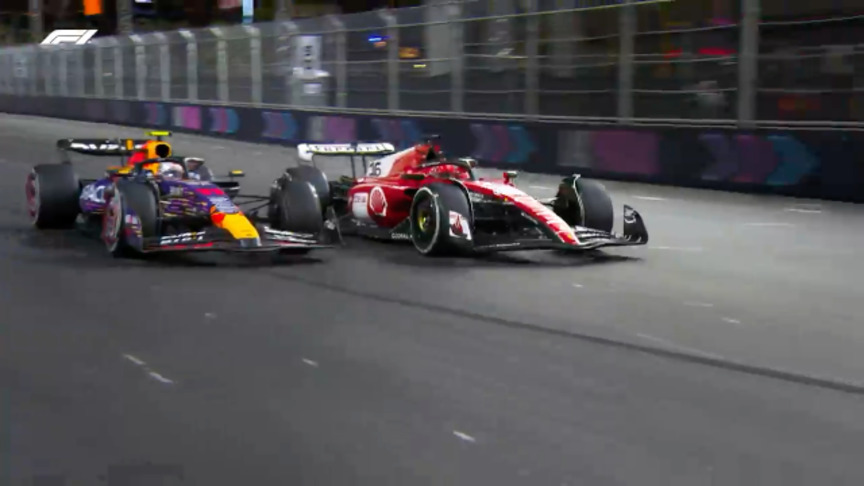 2023 Las Vegas Grand Prix: All the angles of Leclerc’s sensational last lap pass on Perez