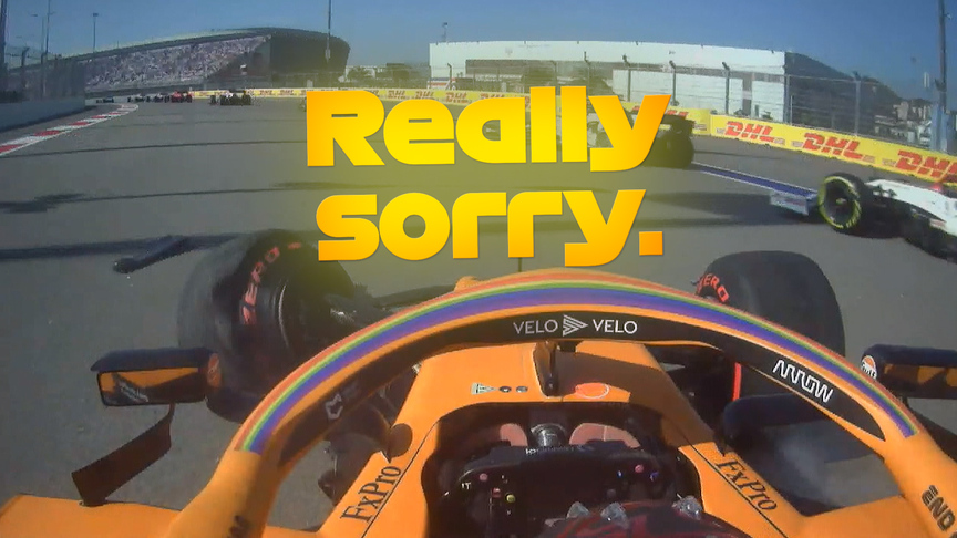 ONBOARD: Carlos Sainz out after hitting Turn 2 barrier at Russian GP