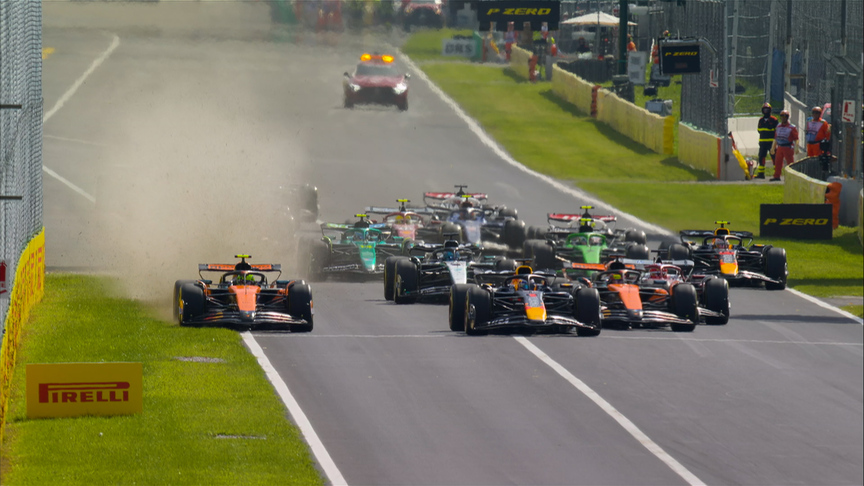 2025 Italian Grand Prix: Verstappen and Norris fight for the lead on the race start