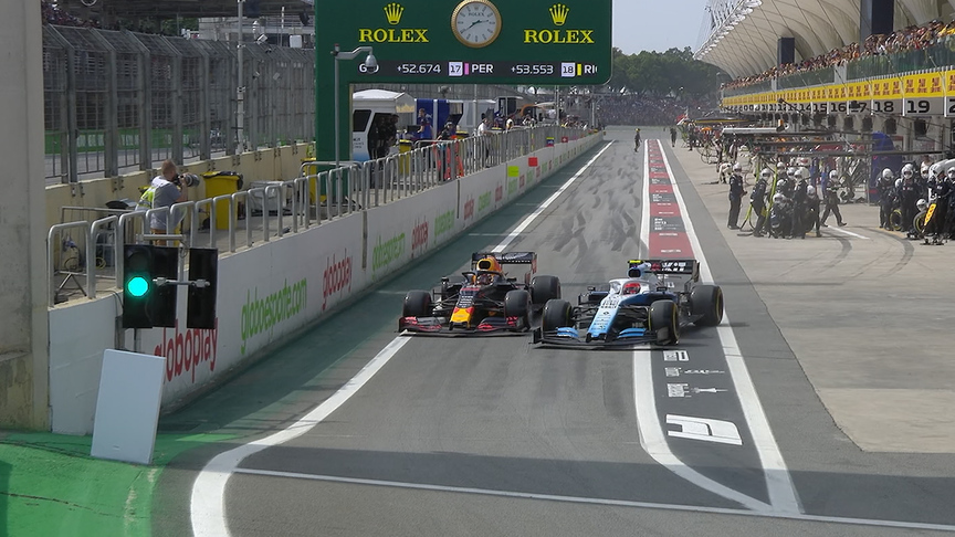 BRAZILIAN GP: Kubica and Verstappen almost collide in pit lane