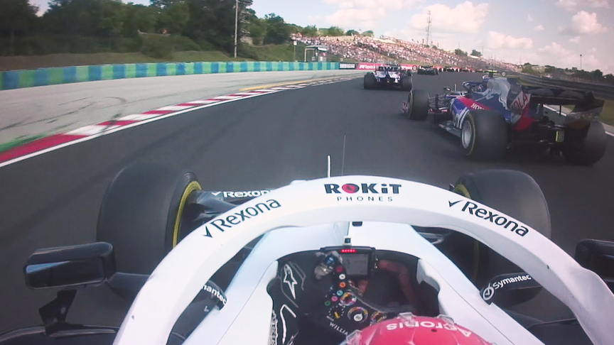 HUNGARIAN GP: Russell's great double pass on Magnussen and Kvyat
