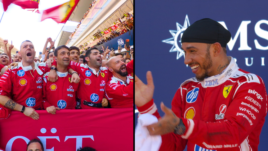 2026 Barcelona-Catalunya GP: Hamilton’s Ferrari crew belt out the Italian national anthem