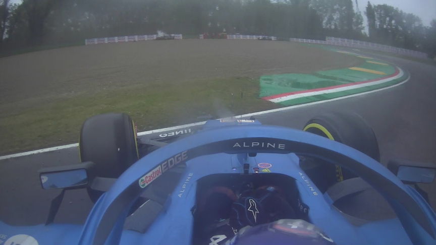 2021 Emilia Romagna Grand Prix: Alonso spins in Bottas and Russell crash debris