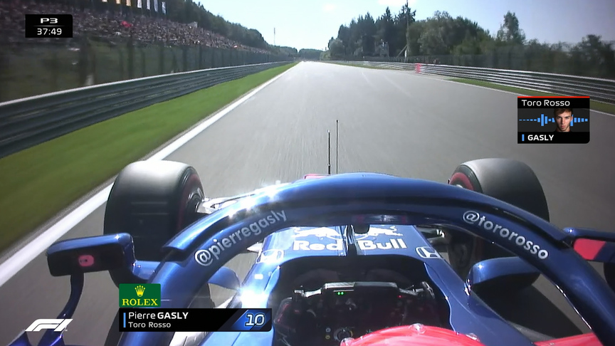 FP3: Gasly loses the glass from his rear-view mirror