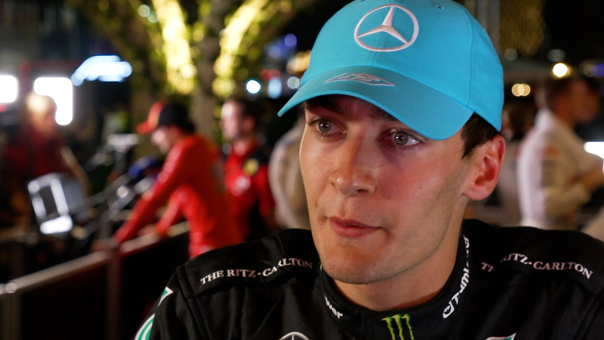 MUST-SEE: George Russell discovers he’s been promoted to the podium mid-interview
