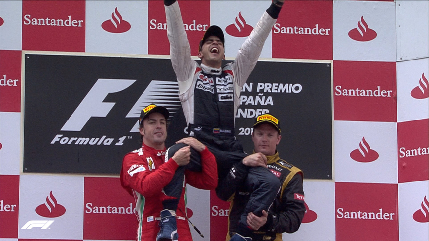 F1 VAULT: Maldonado holds off Alonso in shock Williams win