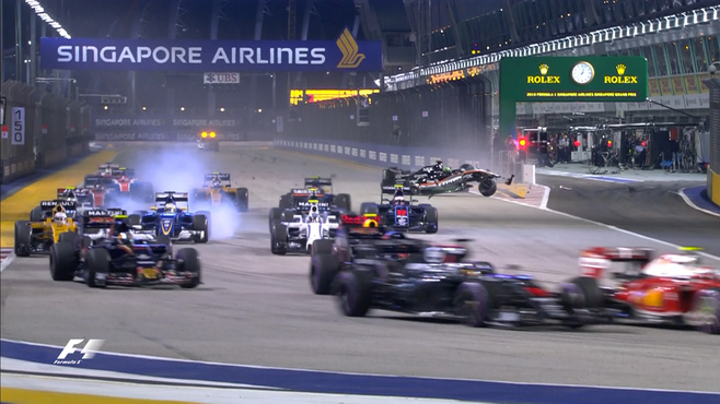 Race Hulkenberg Eliminated In Start Line Shunt