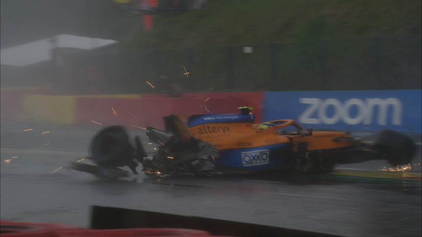 2021 Belgian GP Qualifying: Lando Norris has big crash at Eau Rouge