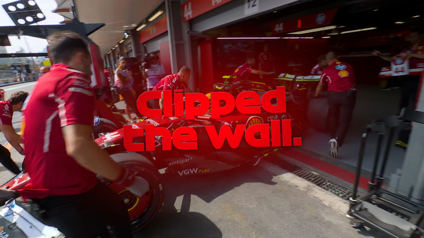 2025 Azerbaijan GP FP1: Hamilton clips the wall and picks up a puncture