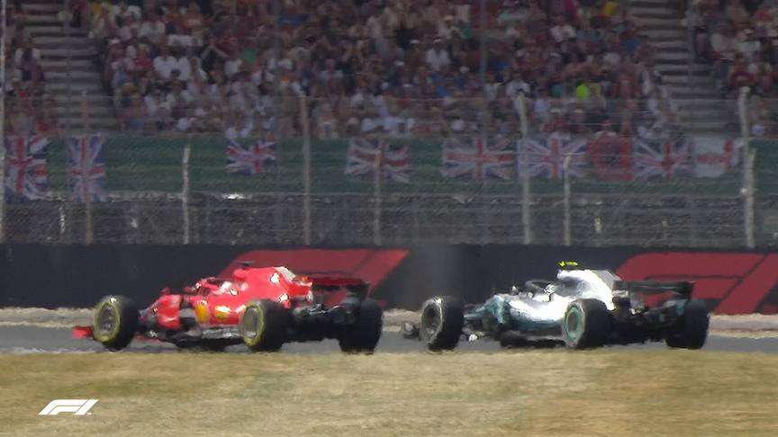 RACE: Vettel puts a brilliant pass on Bottas for the lead