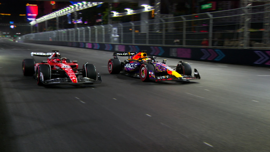 2023 Las Vegas GP FP2: Verstappen and Leclerc battle for track position in second practice