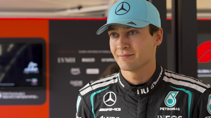 Russell 'really grateful' to qualify on front row after power issue in China