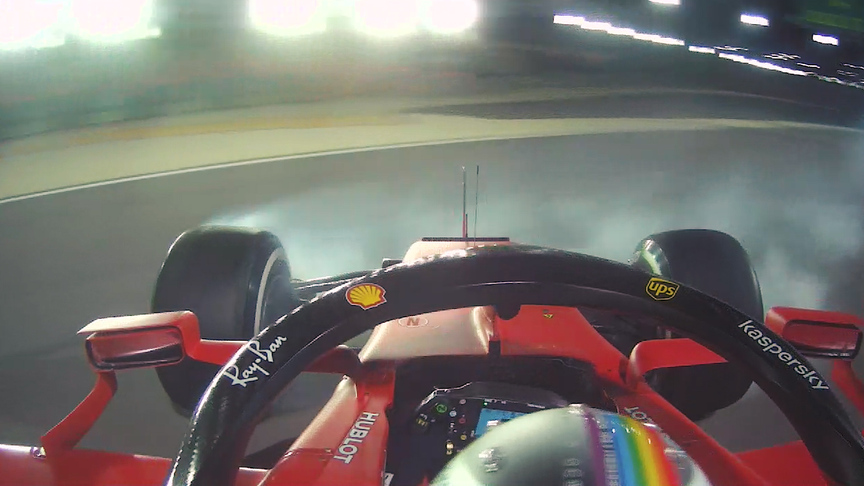 2020 Bahrain Grand Prix: Onboard as Vettel spins his 'undriveable' Ferrari
