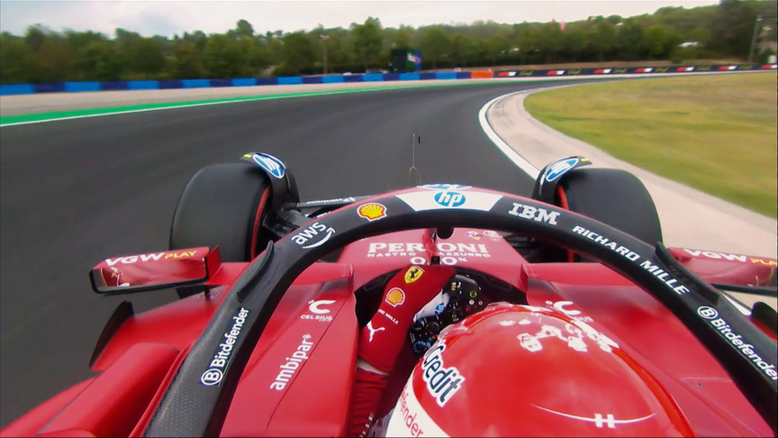 ONBOARD: Charles Leclerc's 2025 Pirelli Pole Position Award lap at the Hungarian Grand Prix