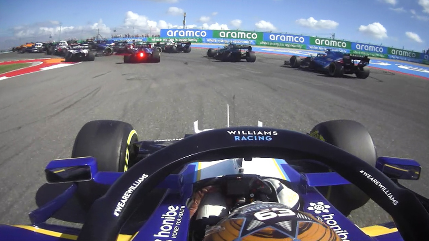 2021 United States Grand Prix: Russell gains six places on Lap 1