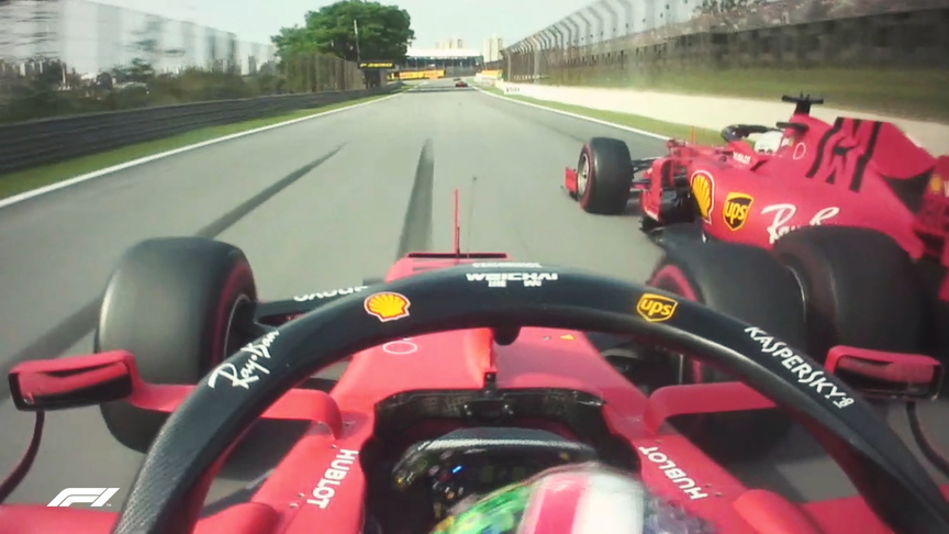 Brazil 2019: Onboard as Leclerc and Vettel crash into each other