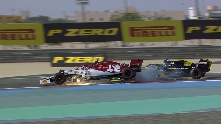 FP1: Hulkenberg and Giovinazzi come together