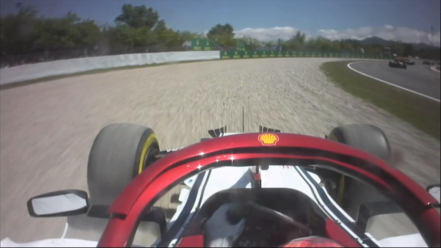 SPANISH GP: Raikkonen drops to last after Turn 4 off on Lap 1