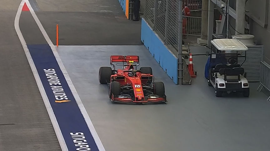 FP1: Leclerc rolls back to pits with suspected transmission issues