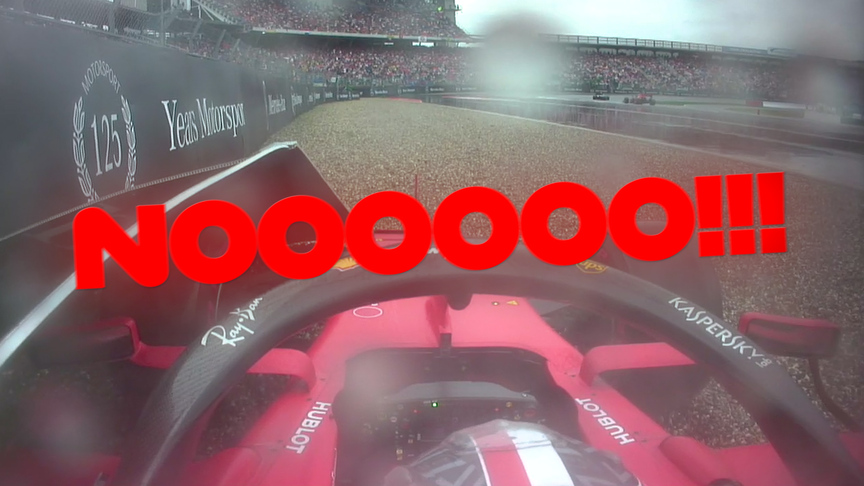 NOOOOOOO! - Charles Leclerc's reaction to crashing out of the German Grand Prix