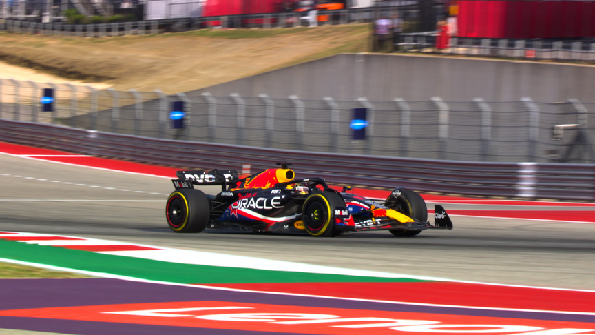 2023 United States GP Sprint: Max Verstappen crosses the line to take victory in the Sprint