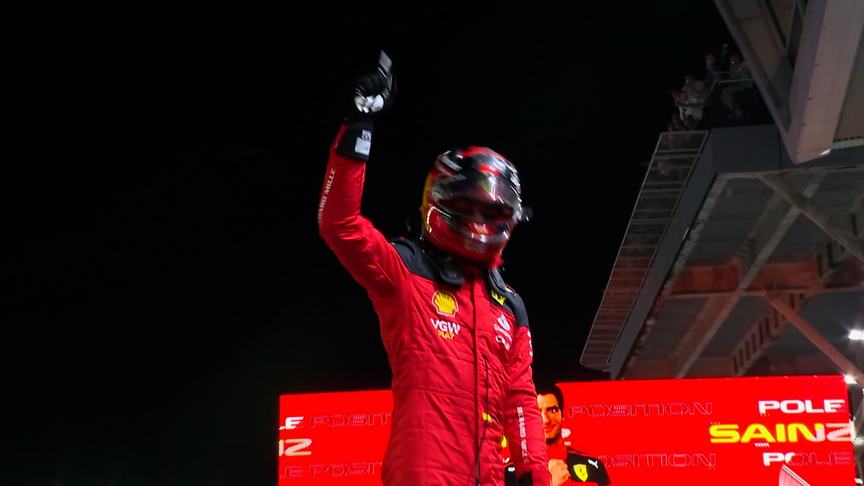 2023 Singapore GP Qualifying: Carlos Sainz crosses the line to seal pole position at the Marina Bay Circuit