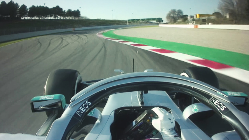 ONBOARD: Lewis Hamilton sets fastest lap on Testing Day 1