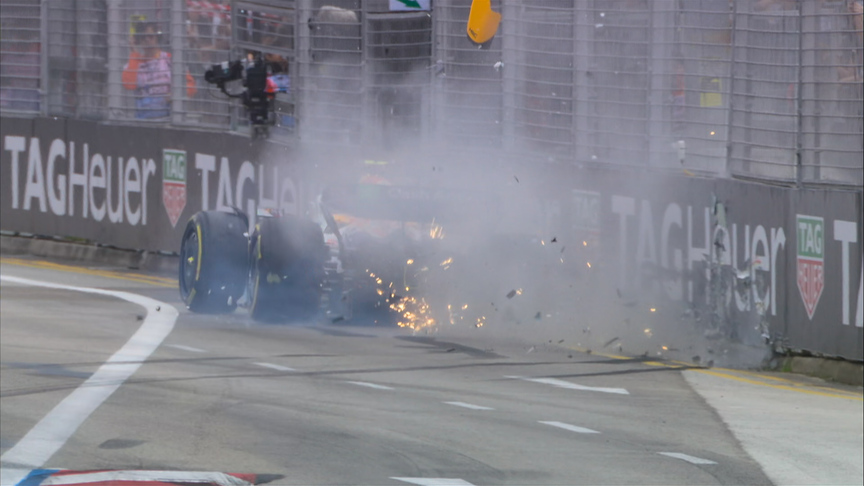 2025 Singapore GP FP3: Lawson crashes out of final practice